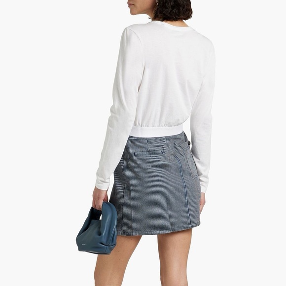 EUC ATM ANTHONY THOMAS MELILLO Cropped gathered cotton-jersey top - Picture 2 of 6